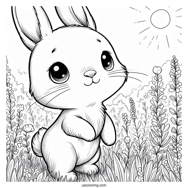 Cute Rabbits Nose Standing In Field