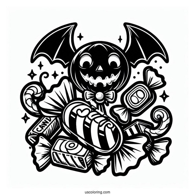Spooky Halloween Candy To Color
