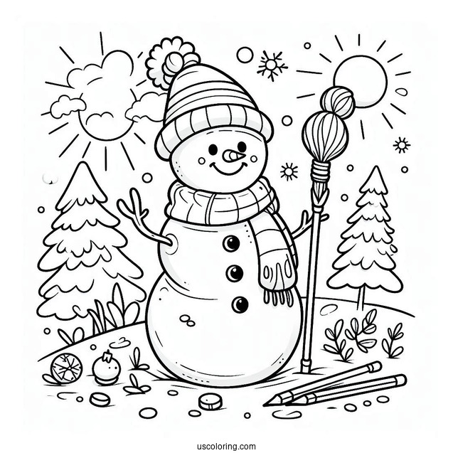 Frosty The Snowman Coloring Page
