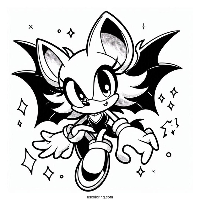 Rouge the Bat Coloring Sheet