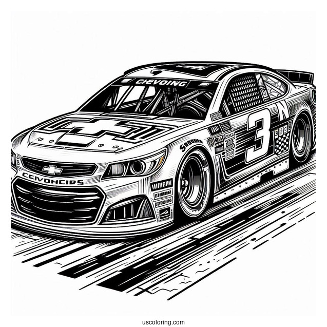 Detailed Chevy Nascar Coloring Sheet