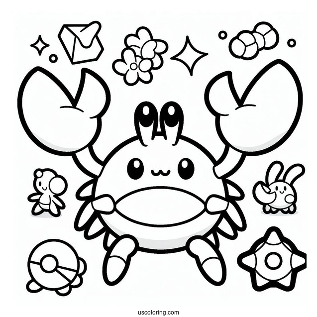 Easy Krabby Outline Coloring Page For Preschoolers