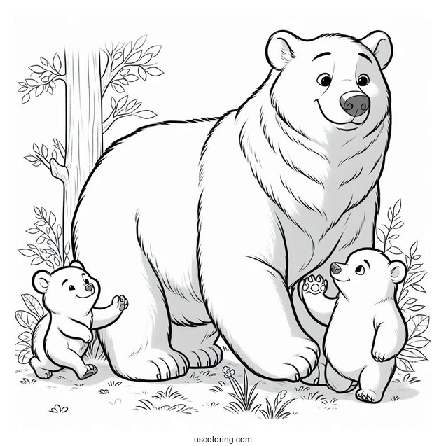 Kenai, Koda, Rutt, And Tuke Brother Bear Coloring Page