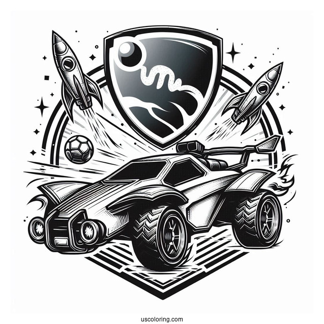 Rocket League Coloring Page Grand Champ Logo