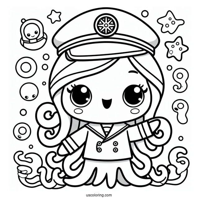 Octonauts Coloring Page Of Simple Captain Barnacles For Kids