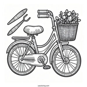 Bicycle Coloring Page Of Kids Tricycle