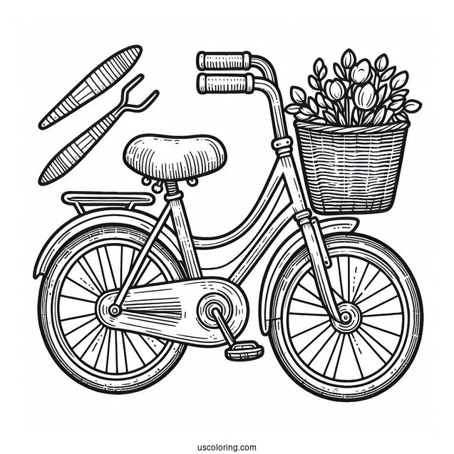 Bicycle Coloring Page Of Kids Tricycle