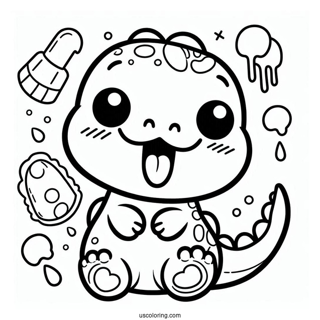 Adorable Kawaii T-Rex With Tongue Out