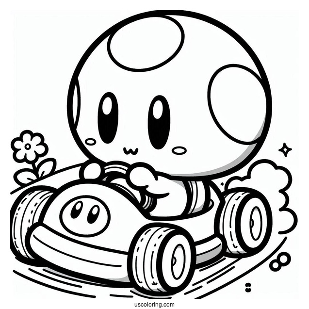 Shy Guy Coloring Page Riding Kart