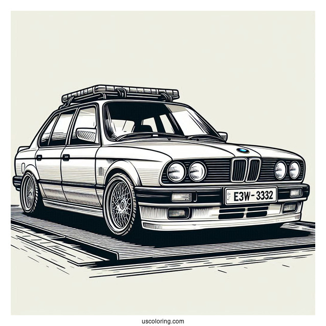 Parked BMW Coloring Page 3 Series E30
