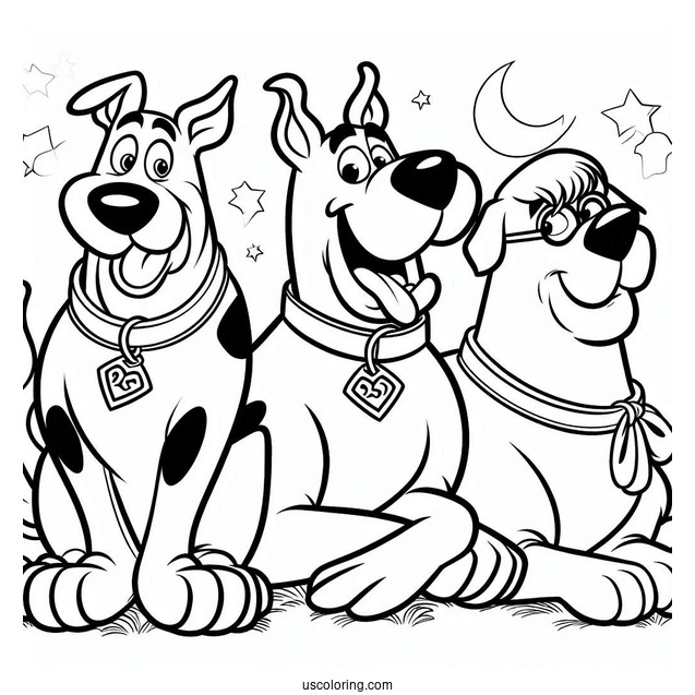 Scooby-Doo Dog With Friends Coloring Sheet