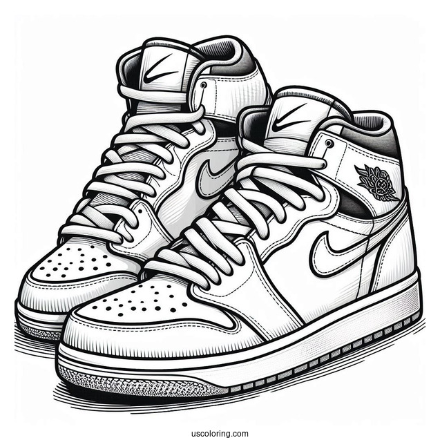 Easy Outline Of Nike Air Jordans For Kids