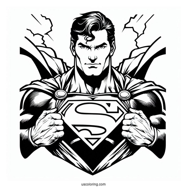 Superman With The Justice League Coloring