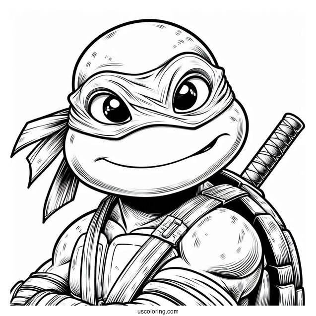 Ninja Turtles Coloring Page Of Young Donatello Smiling