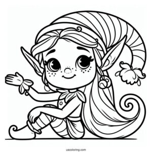 Easy Outline Of An Elf To Color For Kids