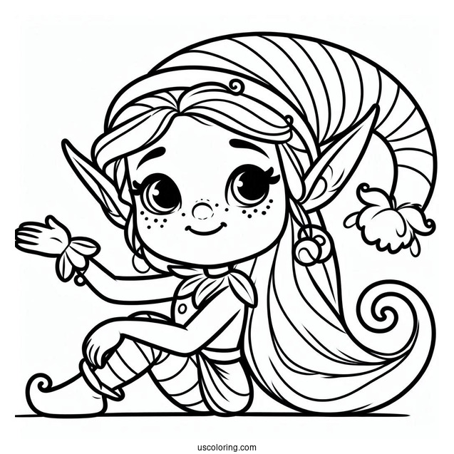 Easy Outline Of An Elf To Color For Kids