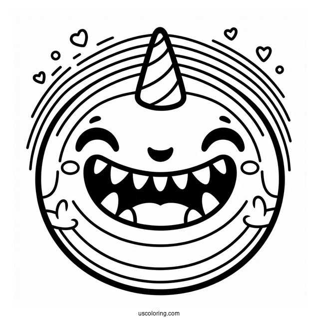 Cyan Smiling With Sharp Teeth Rainbow Friends Coloring Page For Kids