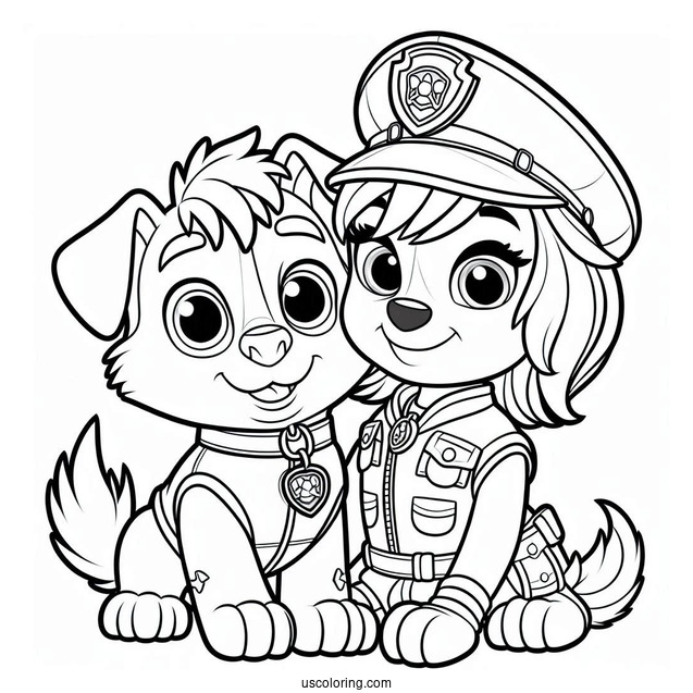 Everest And Skye Coloring Page
