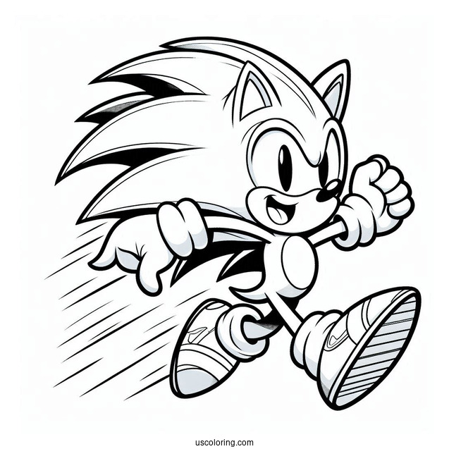 Super Sonic Coloring Page Leaping And Laughing