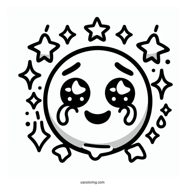 Star Struck Emoji Coloring Page