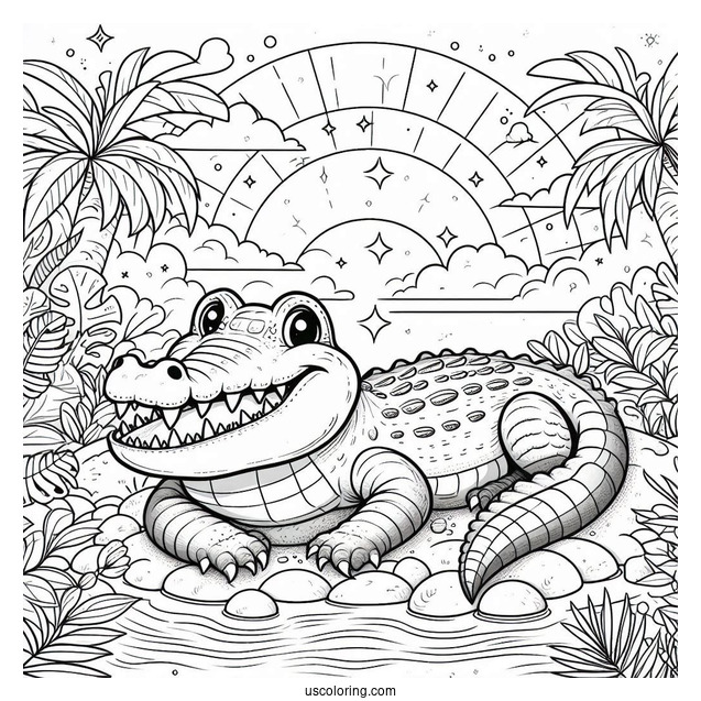 Crocodile From Peter Pan Coloring Sheet