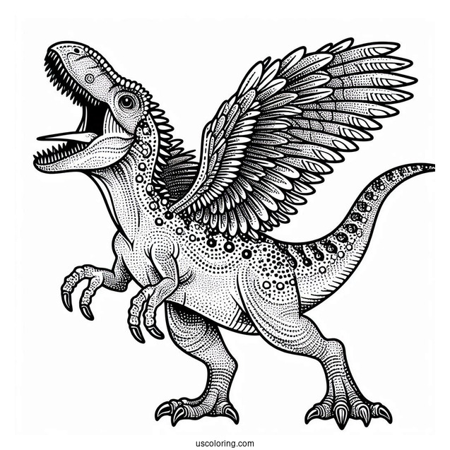 Dotted Spinosaurus Coloring Page Roaring For Kids
