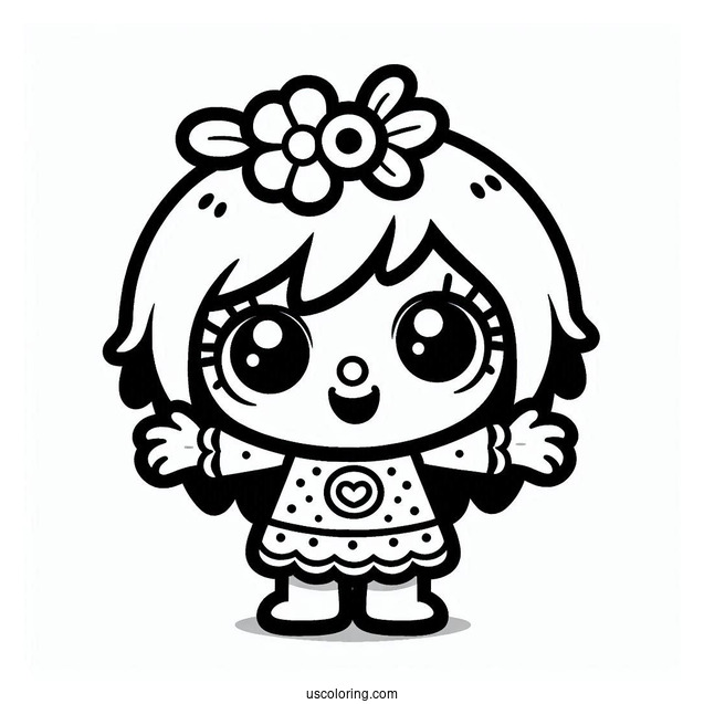 Kawaii Zoe Coloring Sheet