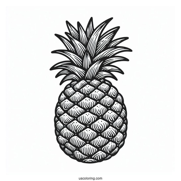 Juicy Pineapple Coloring Sheet
