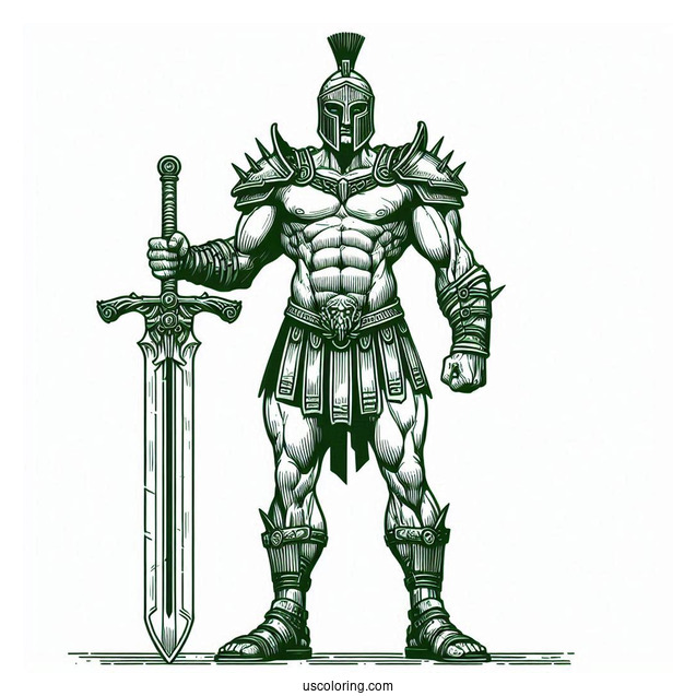 Hulk Coloring Page In Gladiator Armor