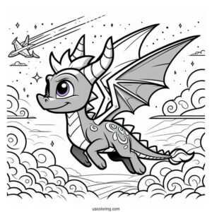 Sypro Coloring Page Flying In The Sky