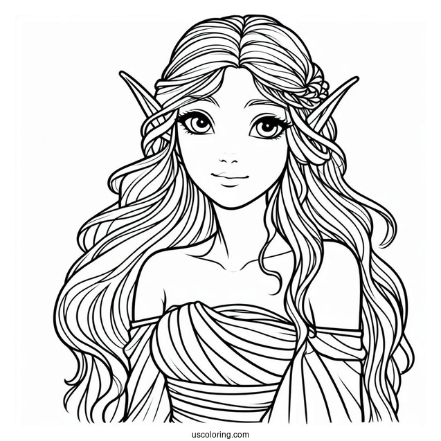Easy Outline Of An Elf To Color For Kids