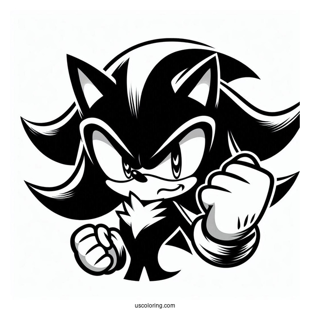 Angry Shadow Coloring Page Making A Fist