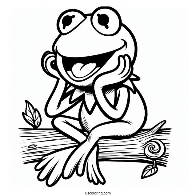 Muppets Coloring Page Of Baby Kermit The Frog For Kids