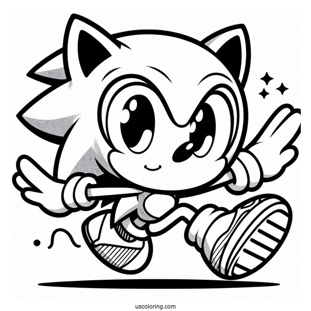 Cute Kawaii Sonic Coloring Page