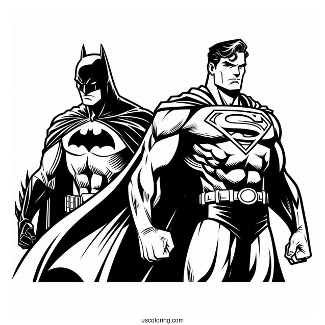 Batman And Superman Coloring Page