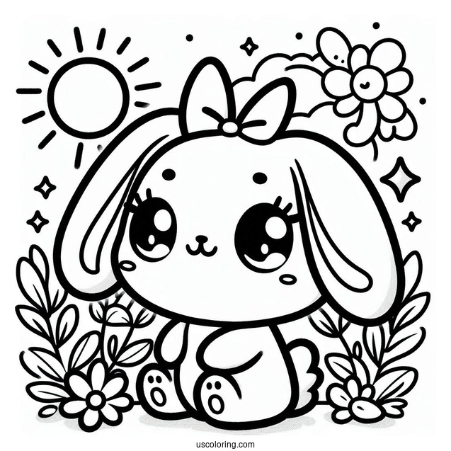 Sunny Bunnies Coloring Page Of Kawaii Iris For Preschoolers
