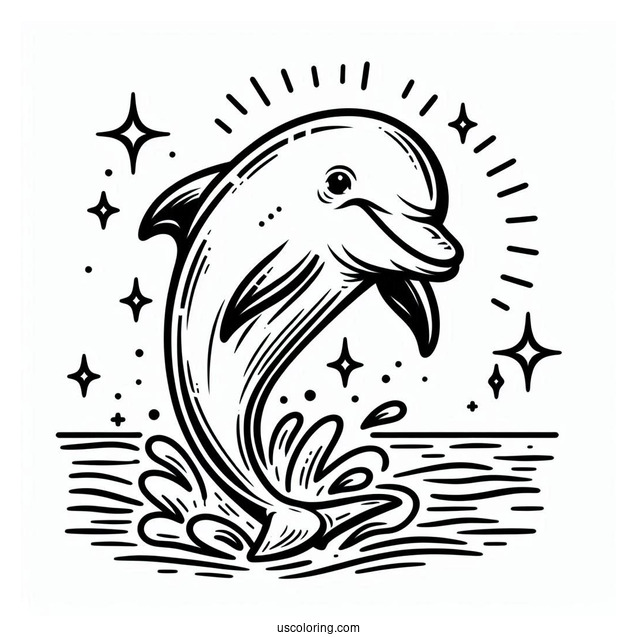 Common Bottlenose Dolphin Coloring Page
