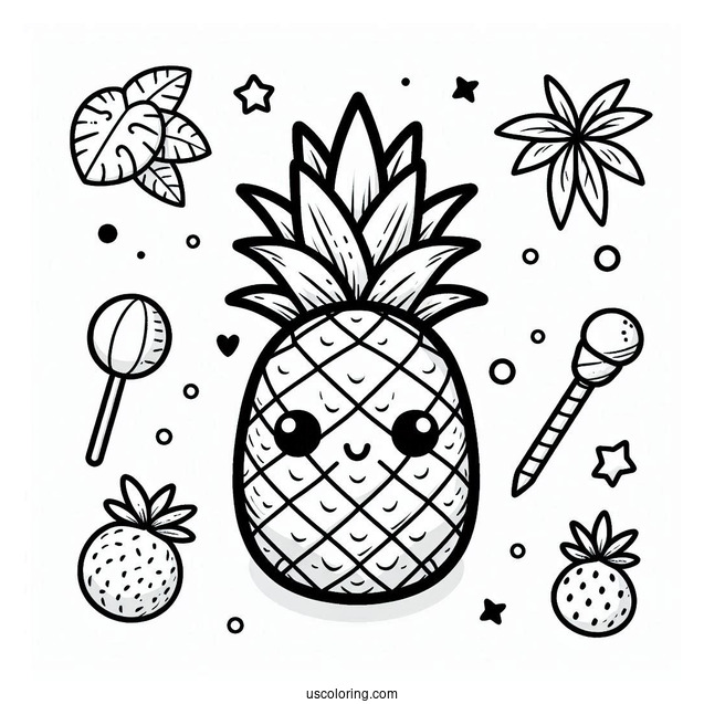 Pineapple Pop It To Color For Kids