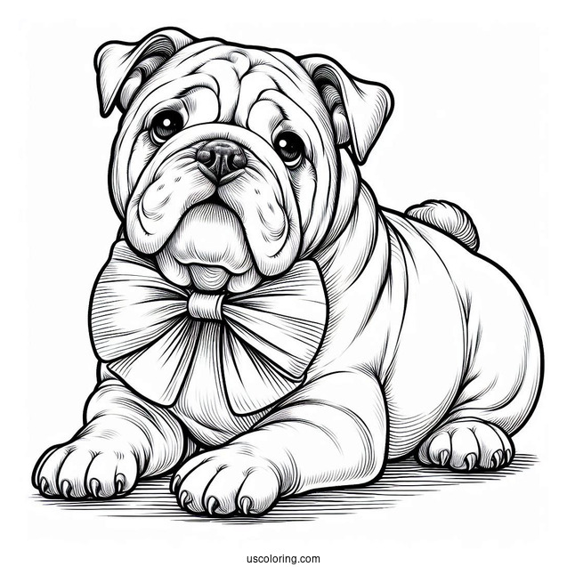 Bulldog In Play Bow Pose