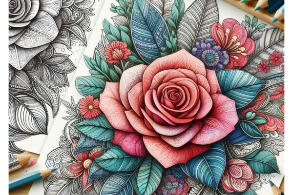 Rose Coloring Pages Featured Image