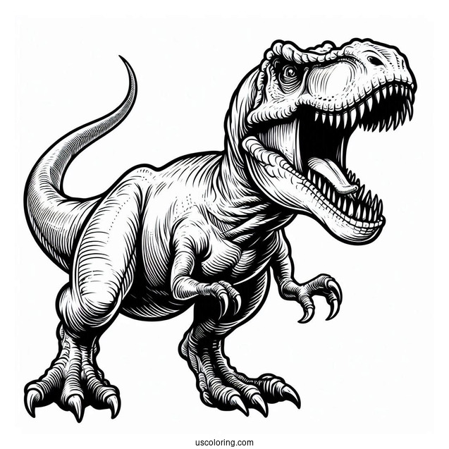 T-Rex Roaring Coloring Sheet
