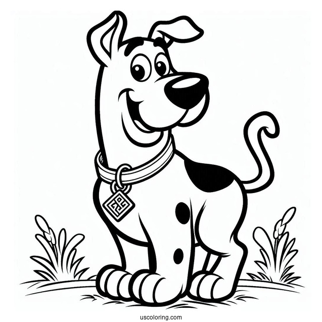 Simple Coloring Page Of Scooby-Doo