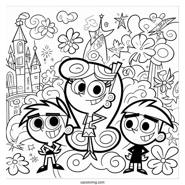 Nickelodeon Coloring Page Of The Fairly OddParents For Kids