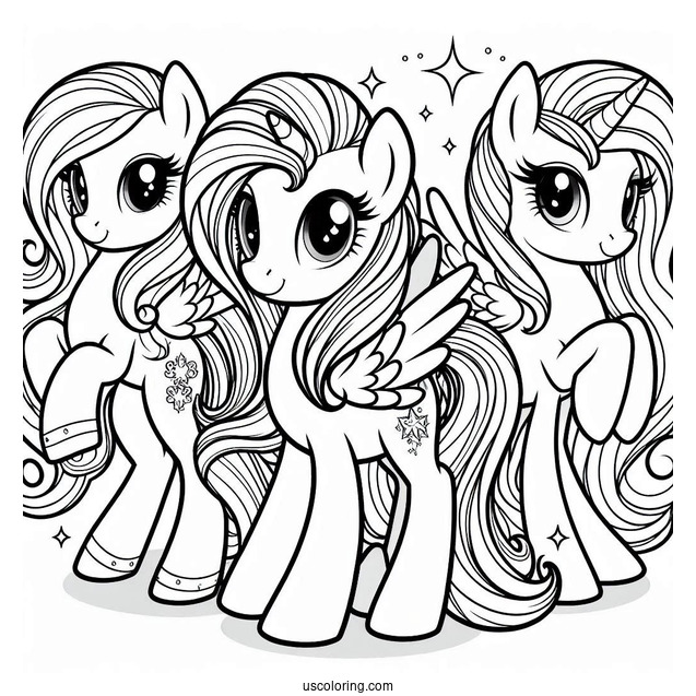 Detailed My Little Pony Friendship Is Magic Coloring Sheet