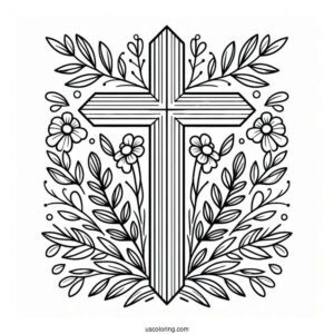 Outline Of Cross To Color For Preschoolers