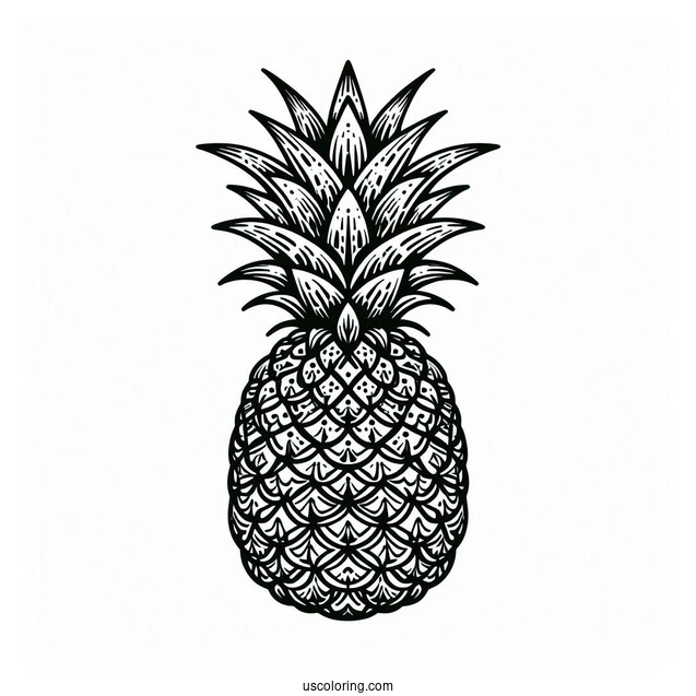 Pineapple Coloring Page For Adults