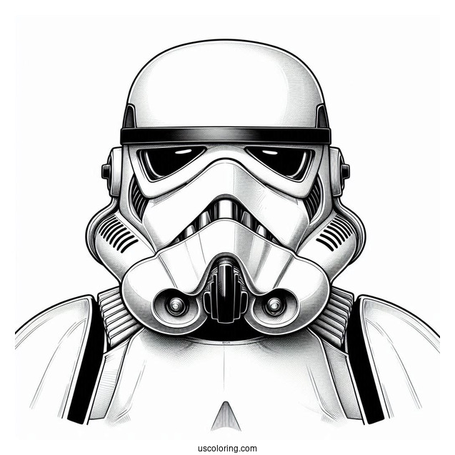 Realistic Stormtrooper Coloring Page Front View