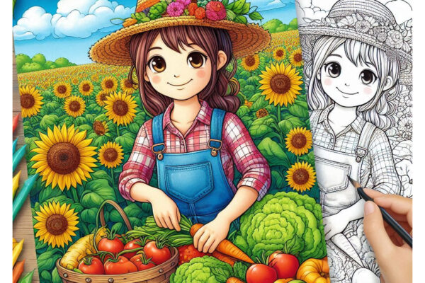 farmer coloring pages feature image