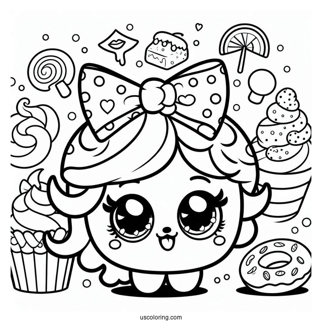 Coloring Sheet Of Pirouetta Shopkins For Preschoolers