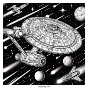 Star Trek Coloring Page Of Detailed Maquis Raider Starship